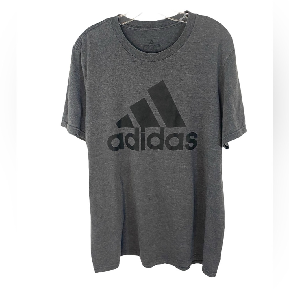 Adidas Men's Gray Amplifier Logo T-Shirt Size Large